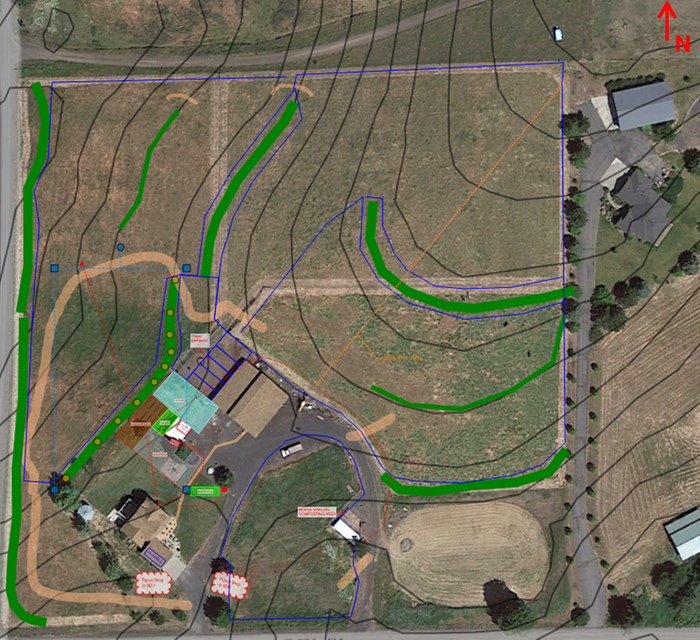 overall site plan and potential new fence lines and tree rows