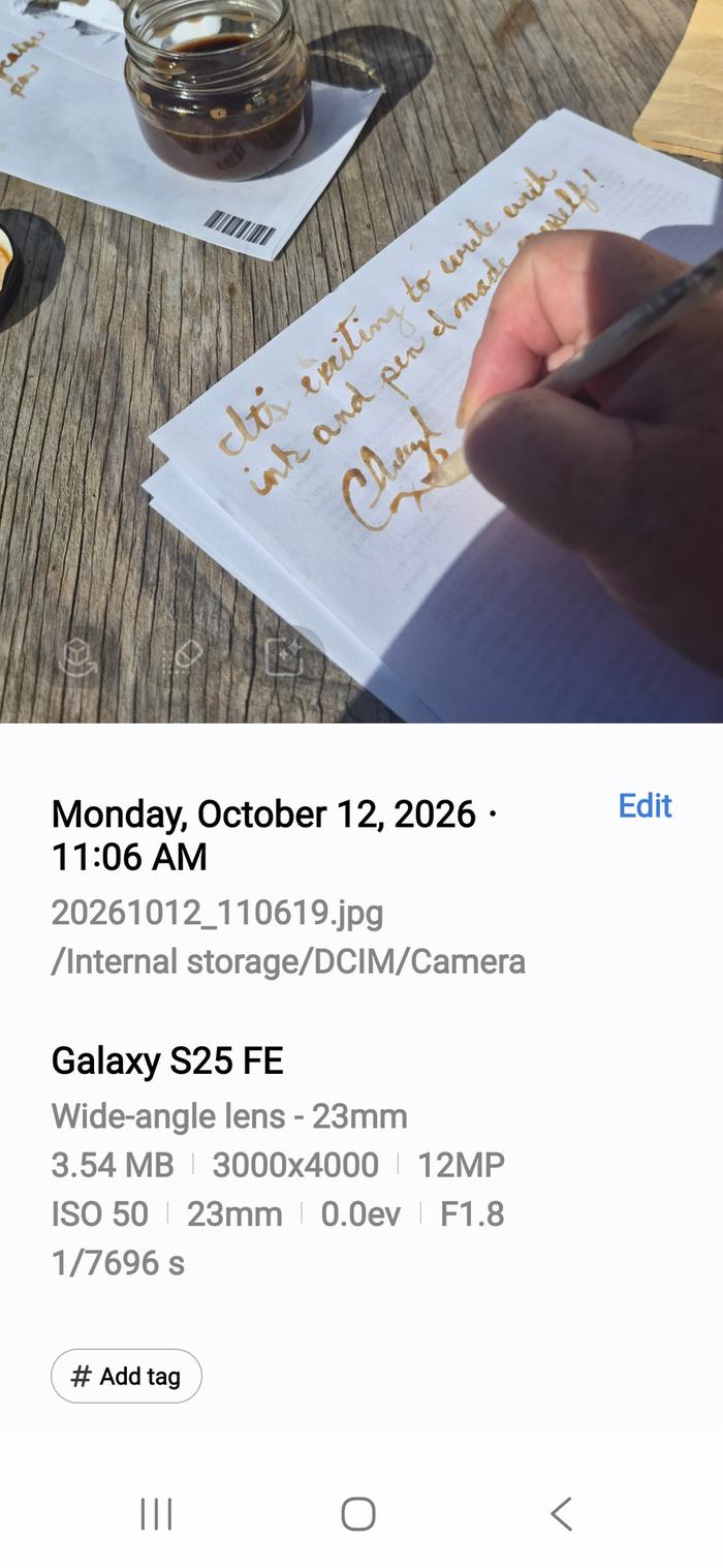 Day 1 writing with time stamp