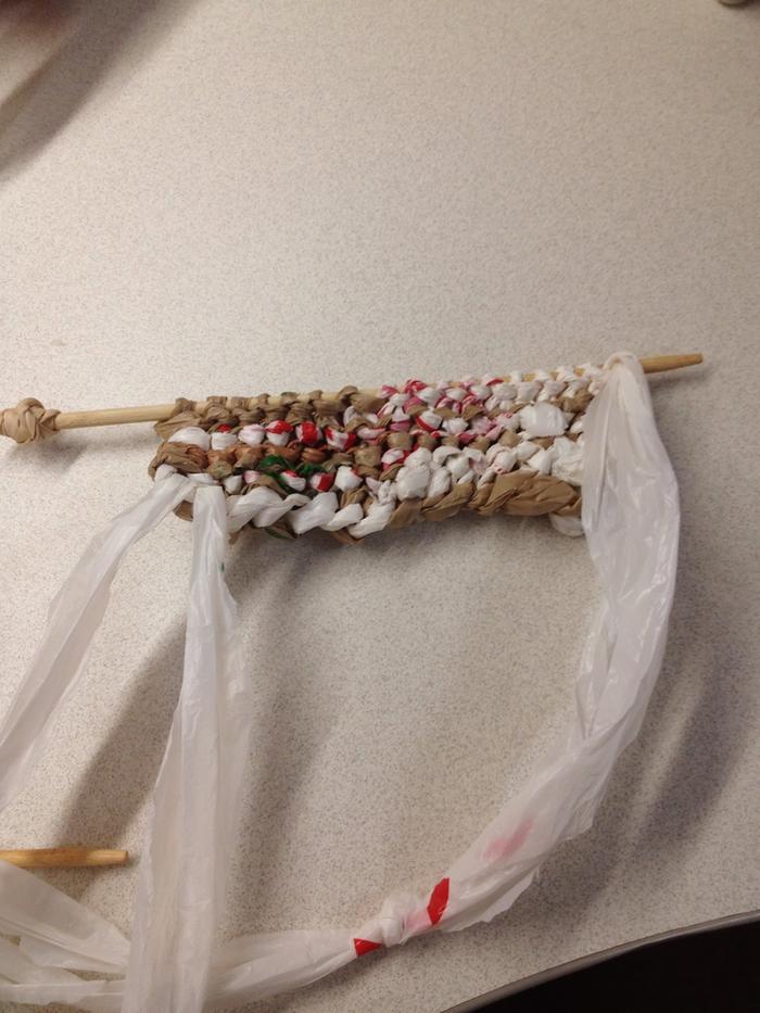 It knits up fine, but watch for splitting the "ply"