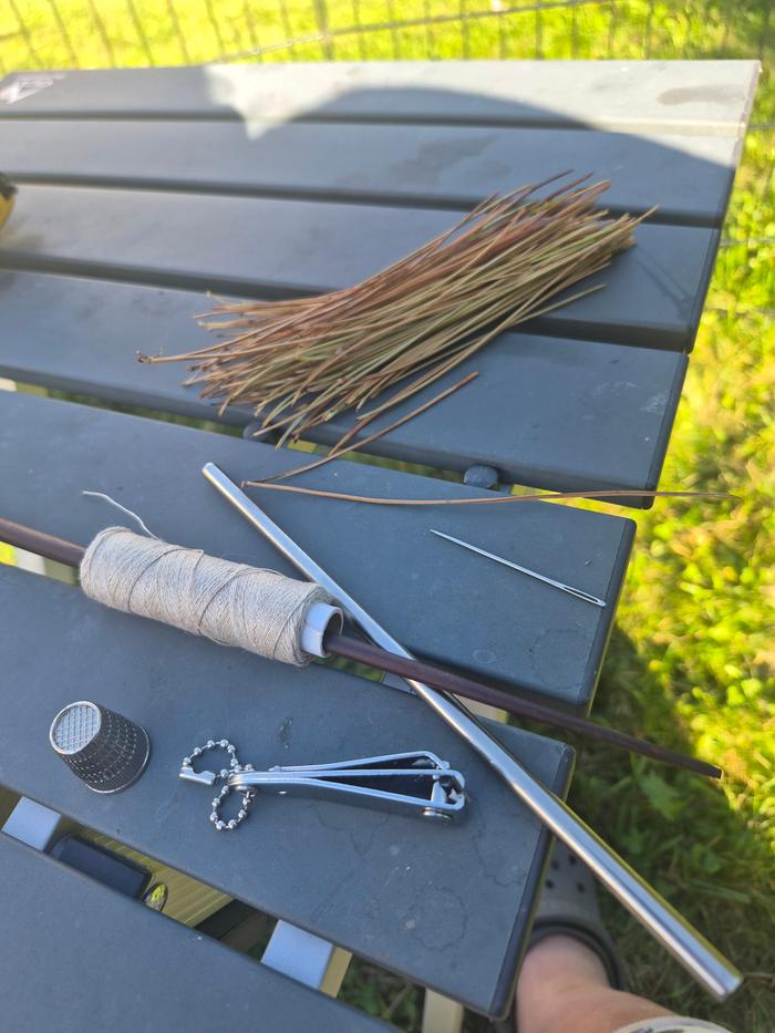 Materials used minus the wooden bead.