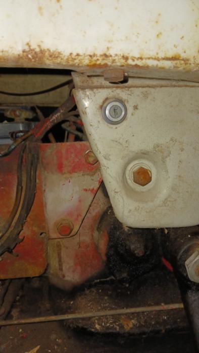 original ignition switch. Note that I have removed the oil-bath air cleaner to access the switch from the inside