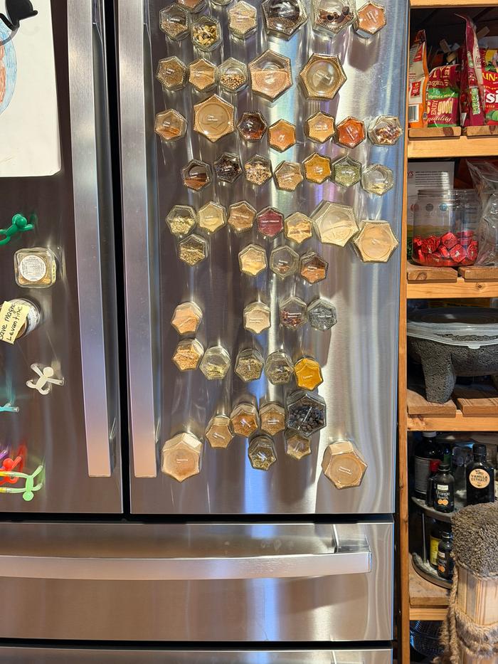 All the jars –– sometimes they’re a little neater than this.