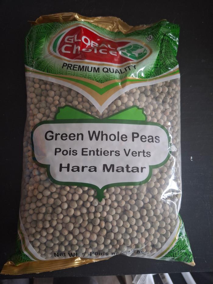 bag of dried green peas