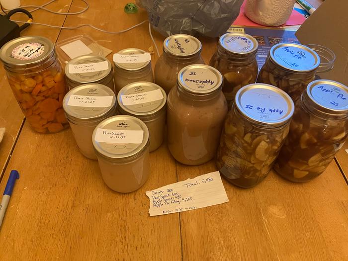 A little of everything. I made the applesauce and apple pie filling with help from a friend. We shared the fruits of our labor. 