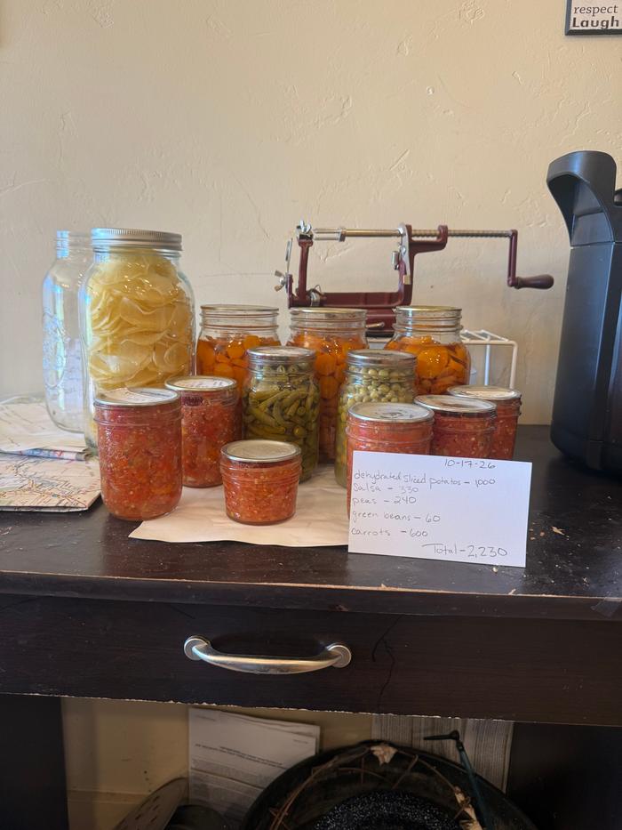 I had a successful tomato year and grew lots of Serrano peppers and onions to make this salsa! 