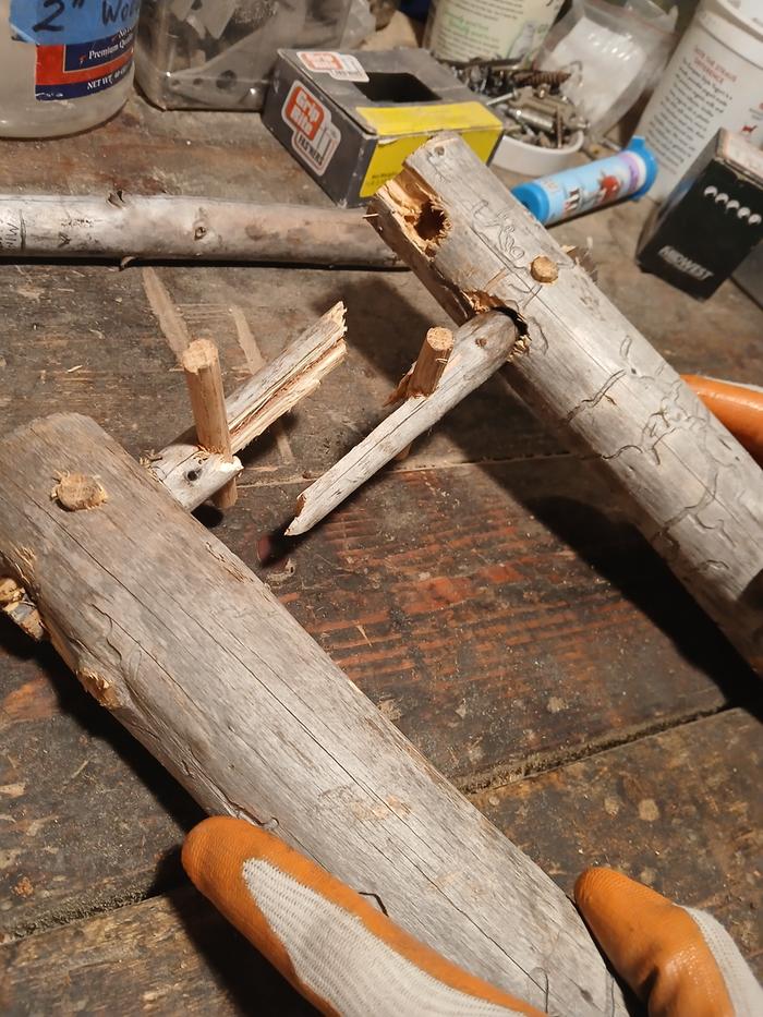 Busted gate handle from the abbey, most likely a deer smacking into it 