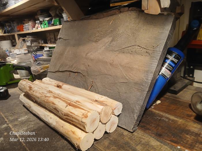 Materials I gathered and horizontal pieces cut to 1.5' lengths 