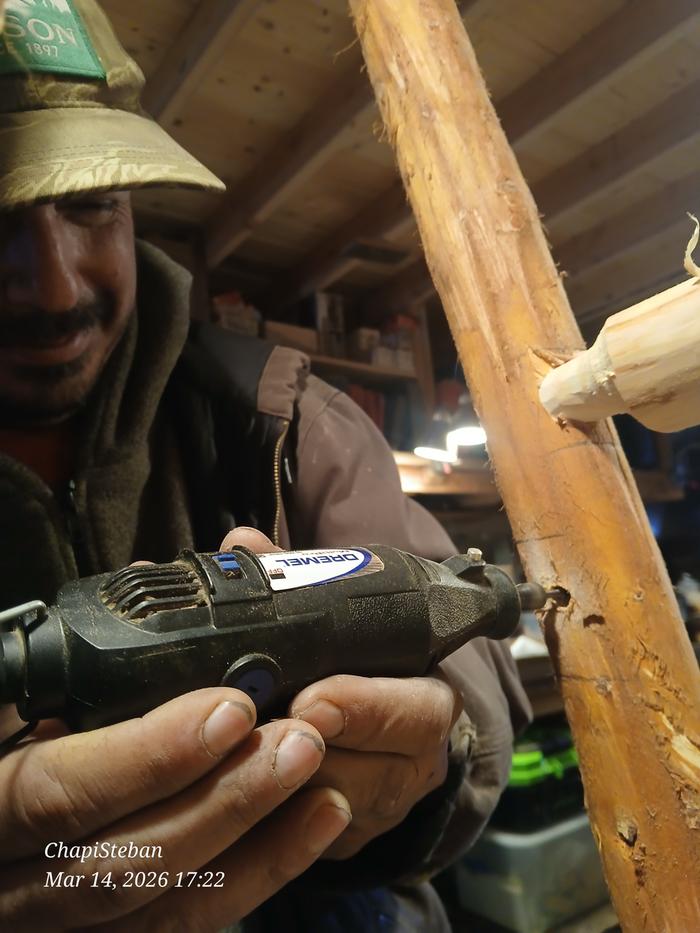 Action shot of me trying a dremel out 