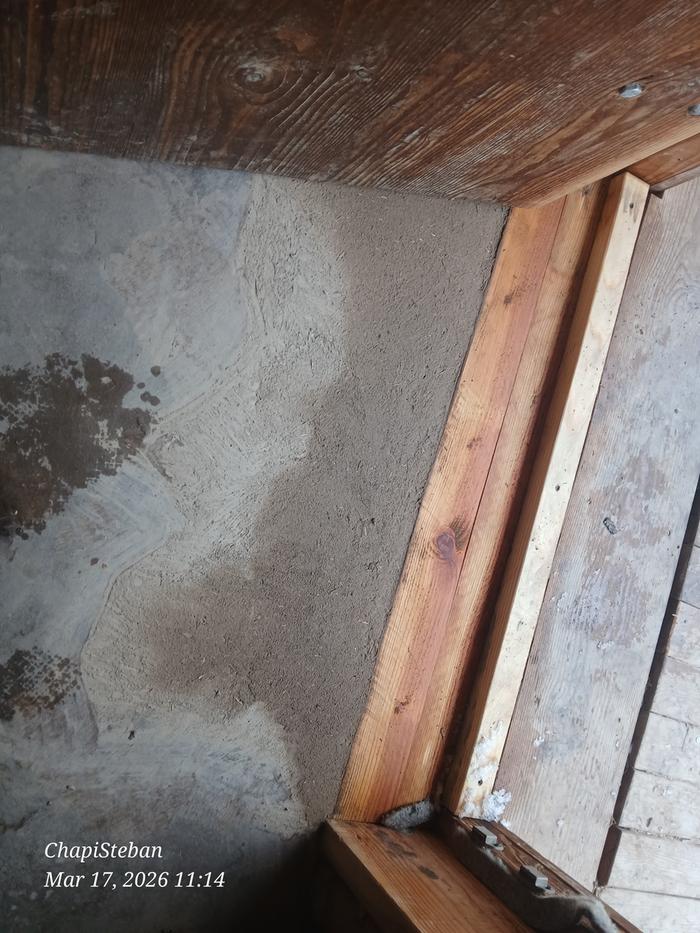 Cob repair slowly drying 