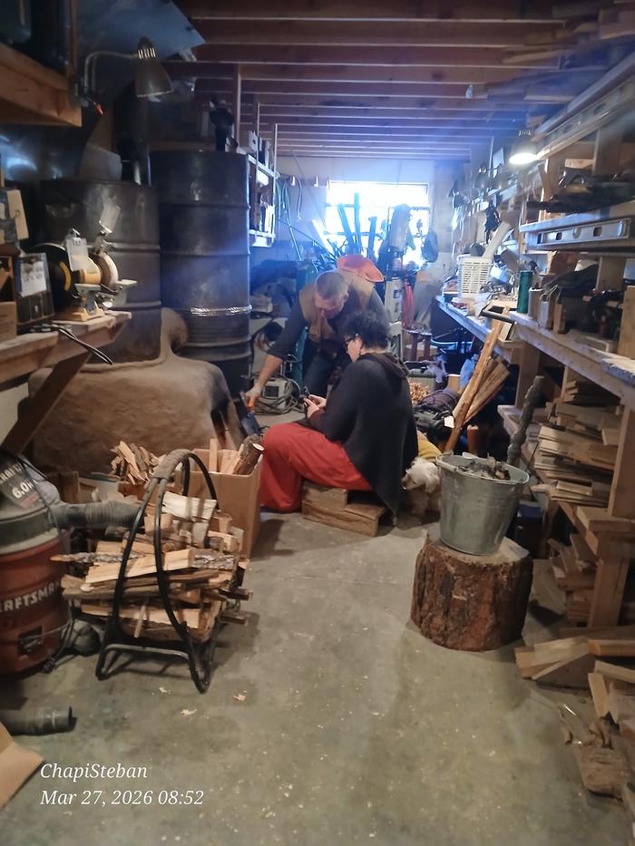 Bounce working on the shop's rmh 