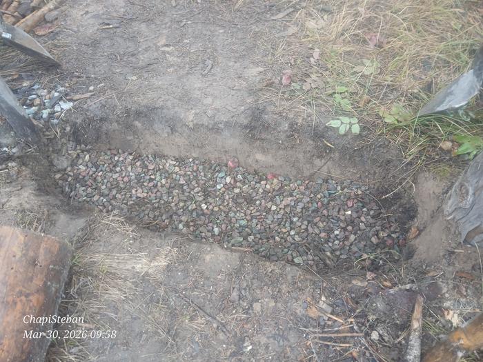 Foundation gravel layed 