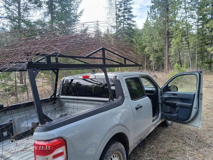 Cattle fencing being loaded up