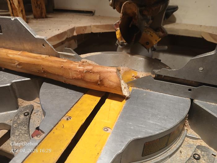 Cutting off the funky end of it 