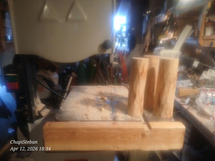 Now to cut it in half with the bandsaw 
