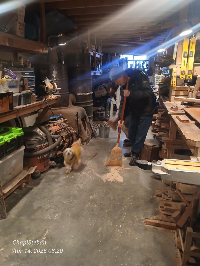 Tidying up the shop 