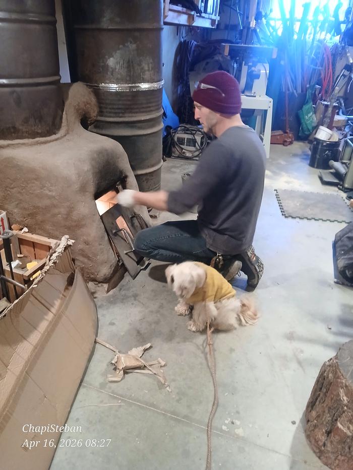 Stephen tending to the shop's rmh 