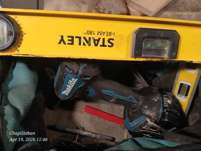 A few needed tools for putting up the shelving 