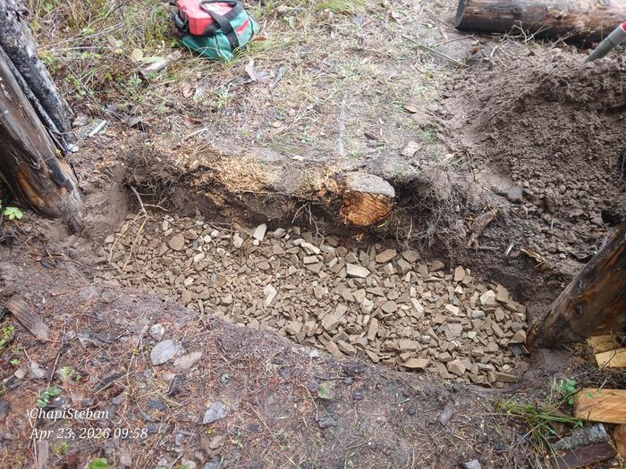 Gravel foundation layed 