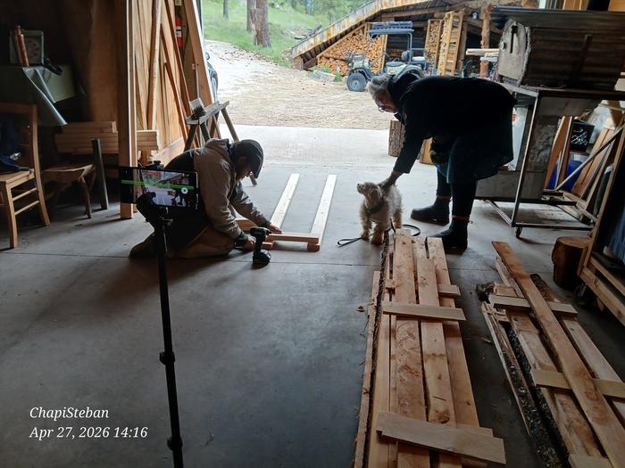 Seth and Melissa assembling a new fire rack 