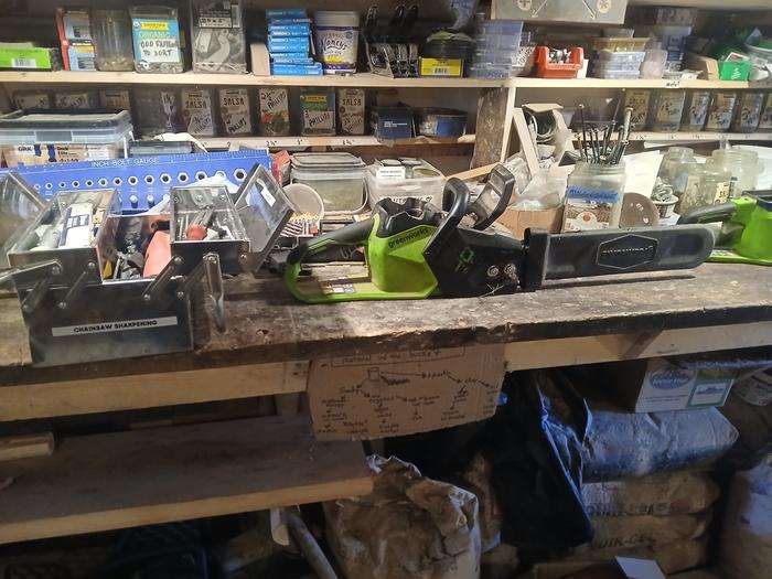 Will be heading out to the Abbey again for fence work, so giving this chainsaw some love ❤️ 