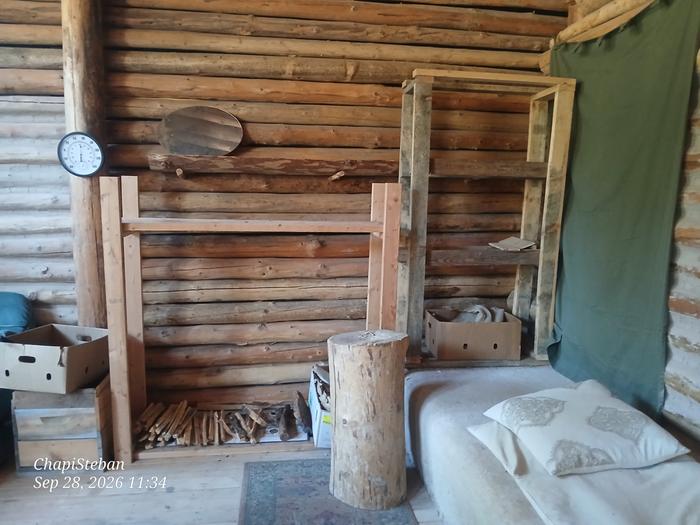 Interior firewood rack needs to be restocked as well 