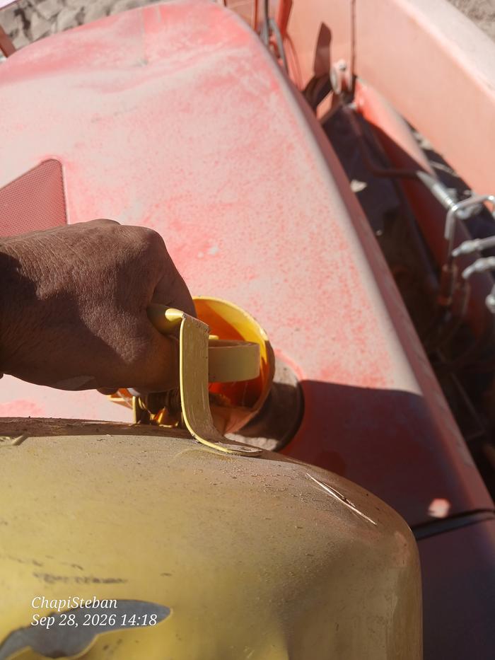 Fueling up the tractor 