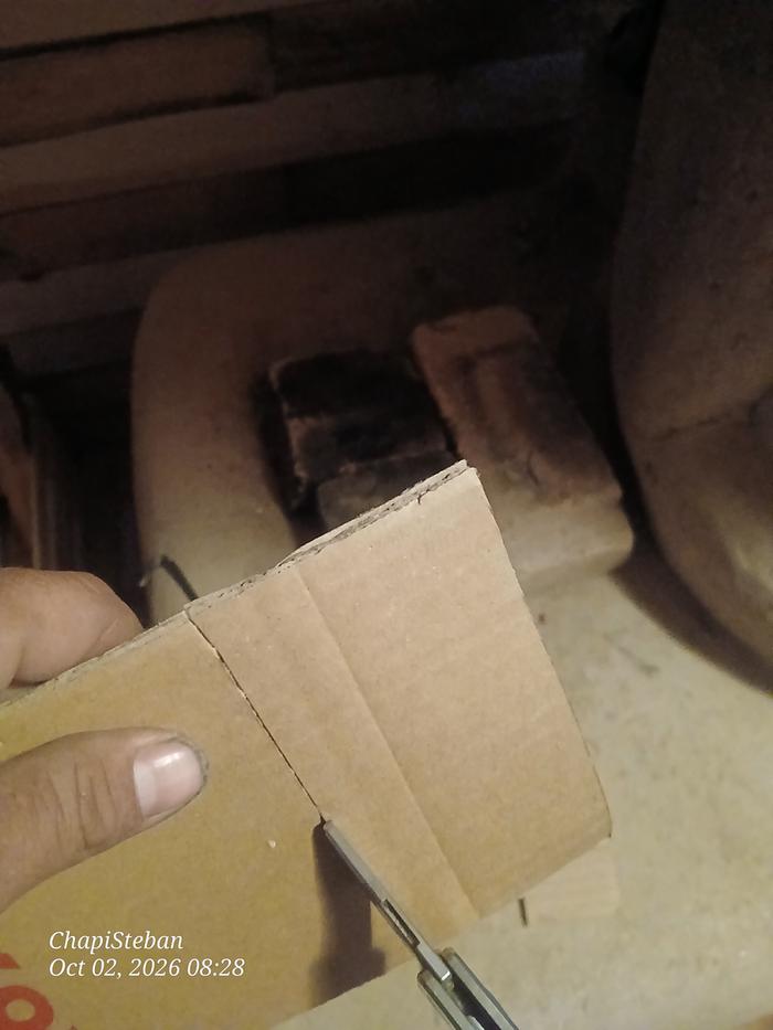 Processing cardboard for the red cabin
