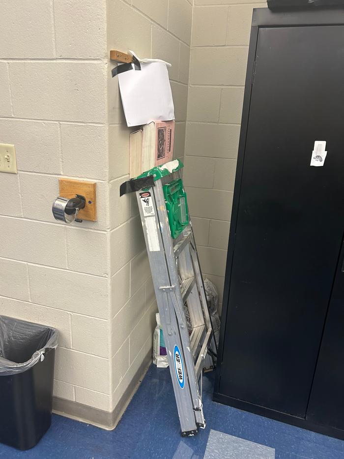 Water bottle now supported by ladder--and easily refillable