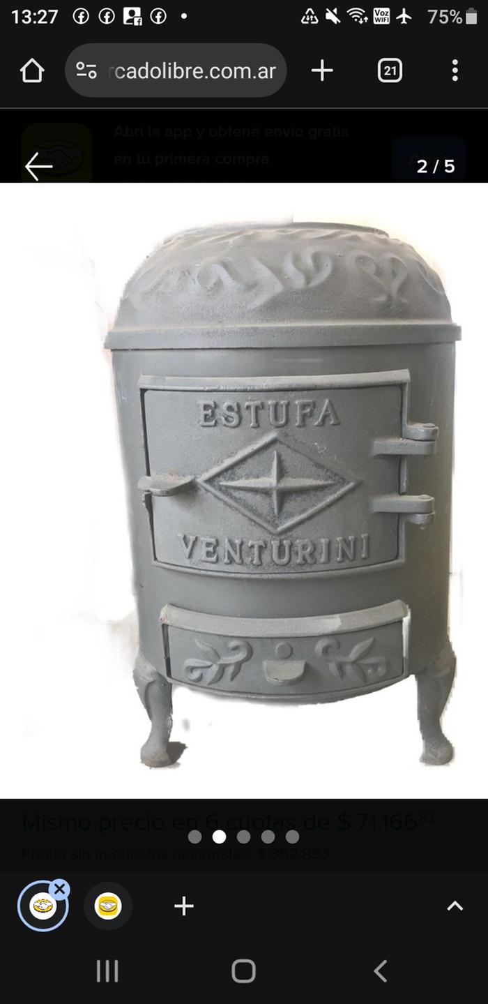 small estufa venturini cast iron stove