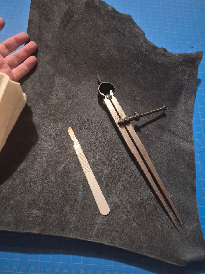 Leather and tools I'm starting with