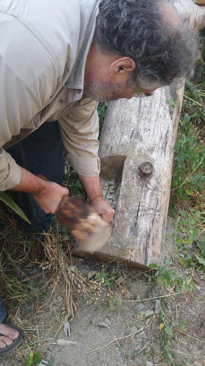 Paul chiseling the first step