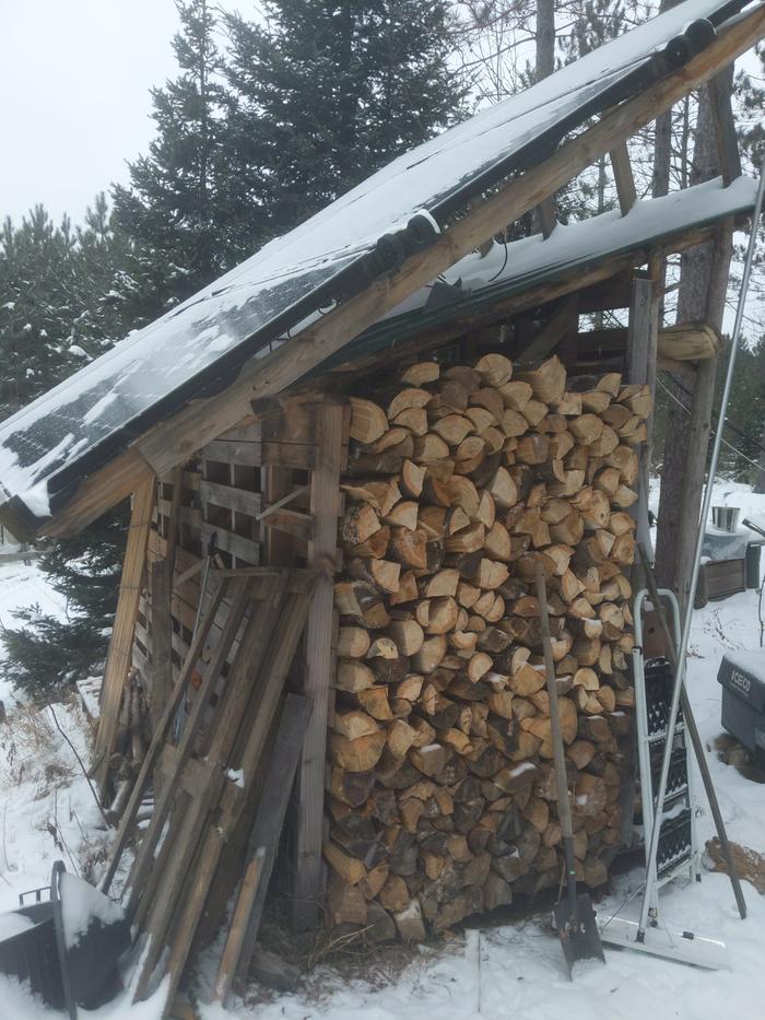 Filled this 3/4 face cord bay this past week, solar panels need a sweep