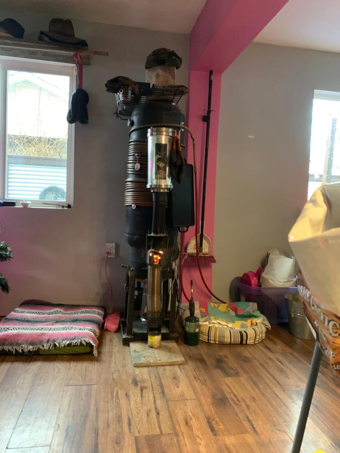 Frankenstove Rocket Mass Heater with copper coils