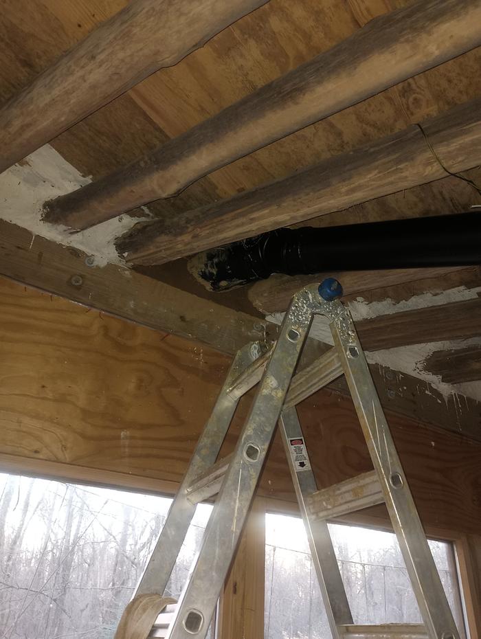 Horizontal exit, but a vertical 2' outside 