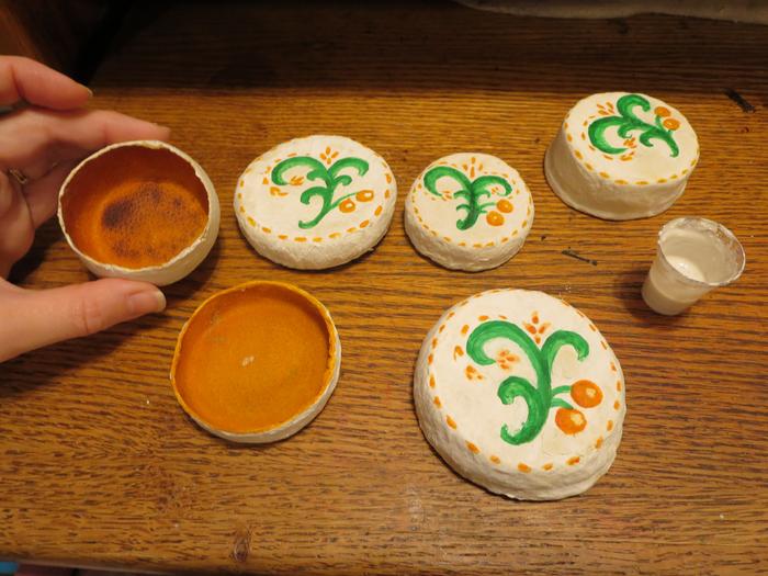 Don't put your orange boxes too close to a heat source to dry them faster...the peels will change from 