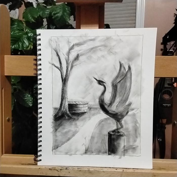 Charcoal drawing in progress