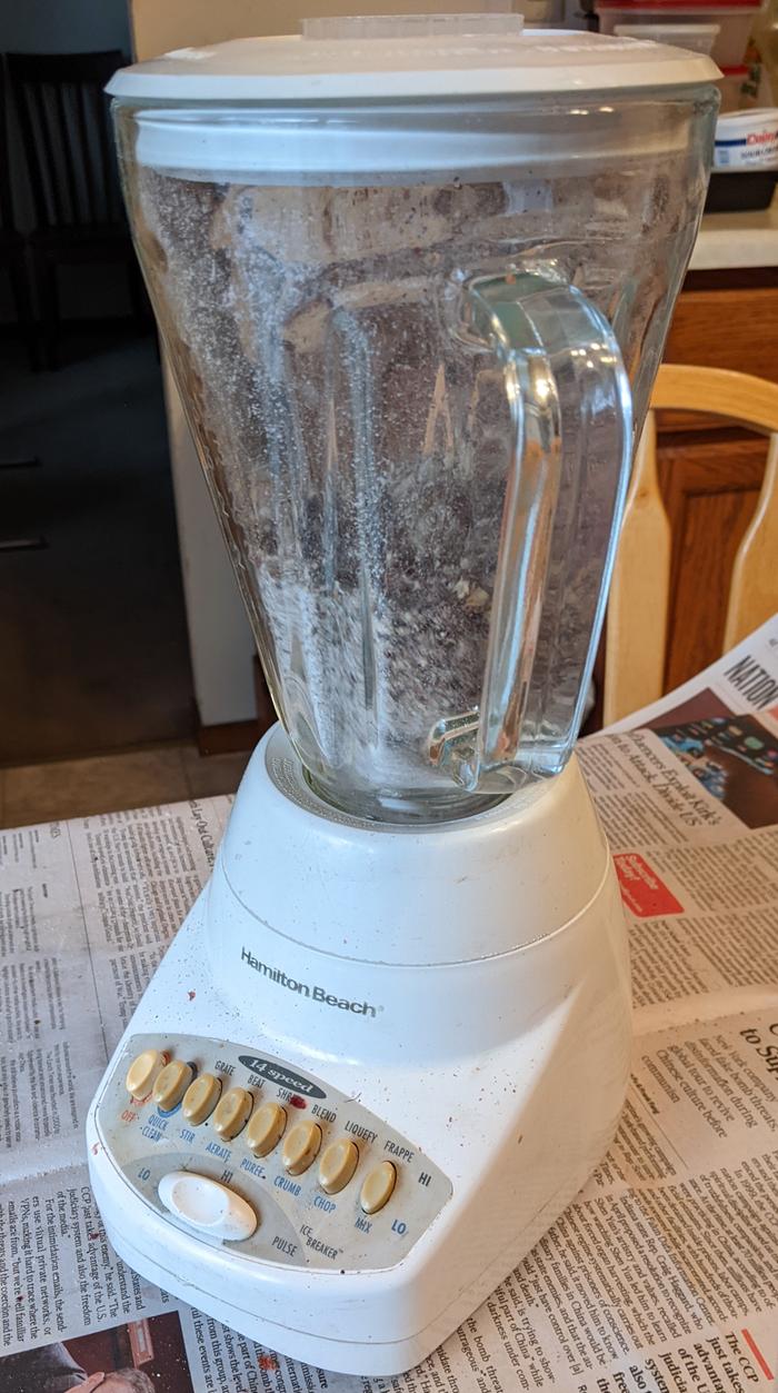 Grinding corn with a blender
