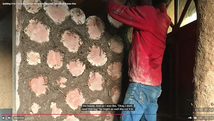 Interior cord wood wall 