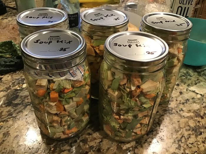 Freeze dried soup or stew vegetable mix