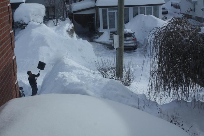 Shoveling deep snow
