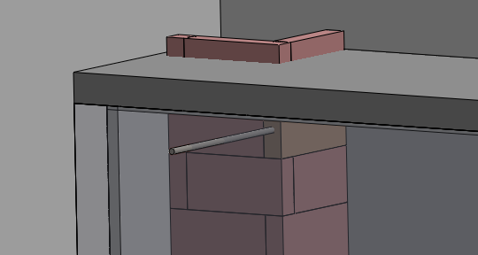 Bypass brick with rod through front of bell