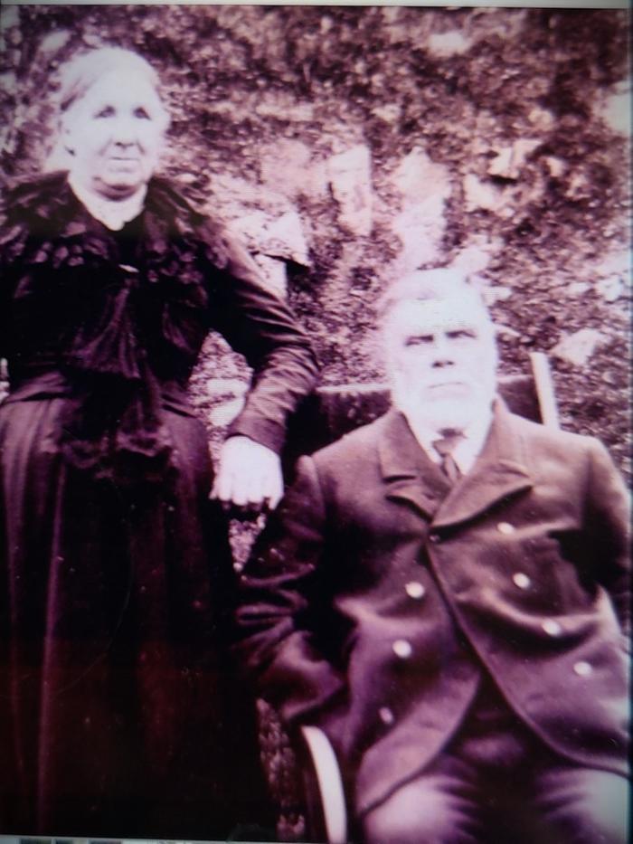 GG grandparents at the base of the lighthouse