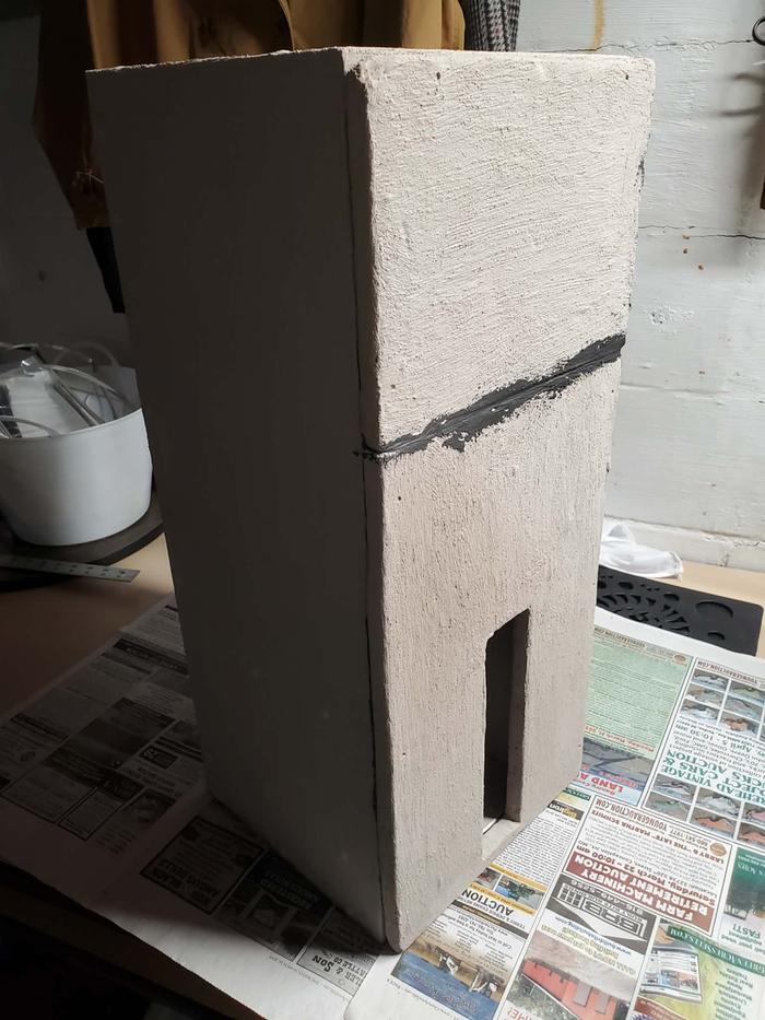 CFB Pieces were assembled with ceramic pins, pan-head screws, and high temp fireplace sealant rated for 2700F degrees.