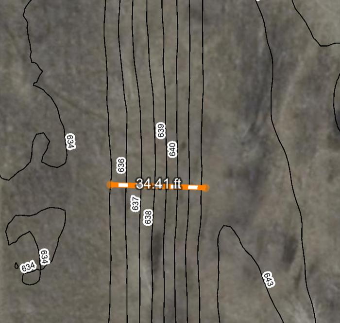 Topographic Map of Area to be Dug