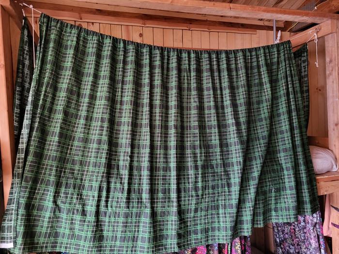 Drooping "privacy" curtain on a Solarium bunk...