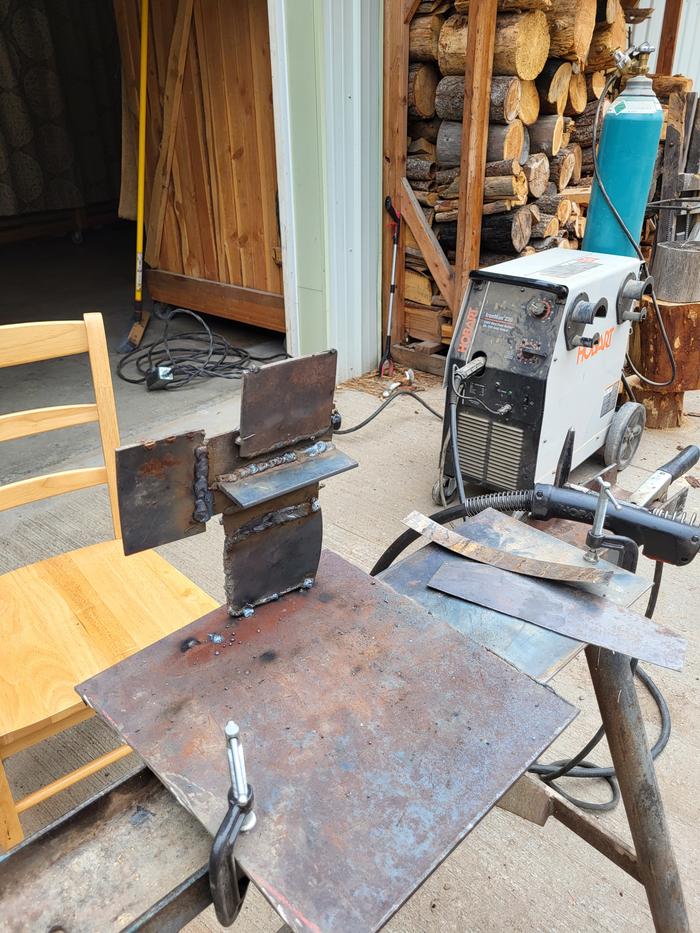 ...that resulted in his first metal "sculpture" :)