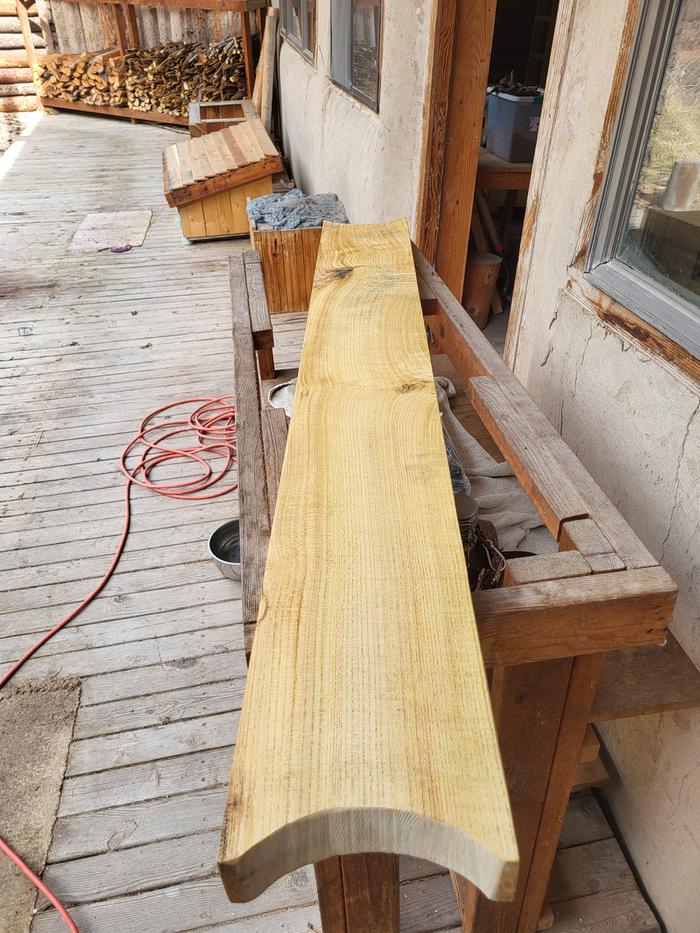 Used a jig saw to cut out the curves on each end.