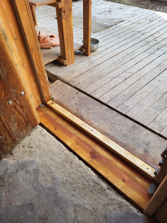 Finished threshold and jamb -- I took the edge off the jamb and oiled it.