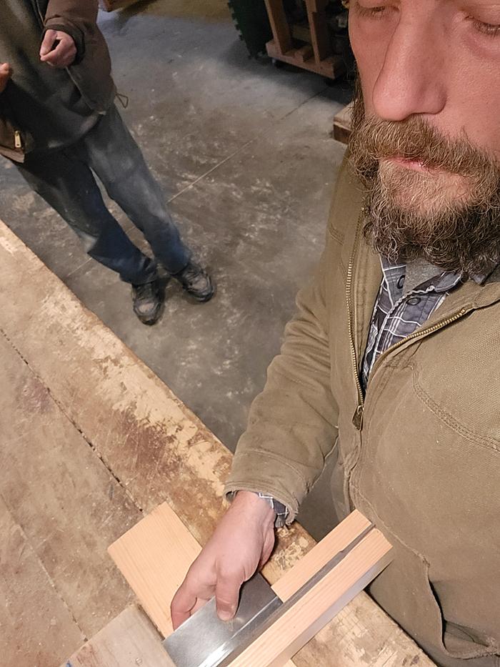 Used the file jig to file the card scrapper to a clean right angle edge...