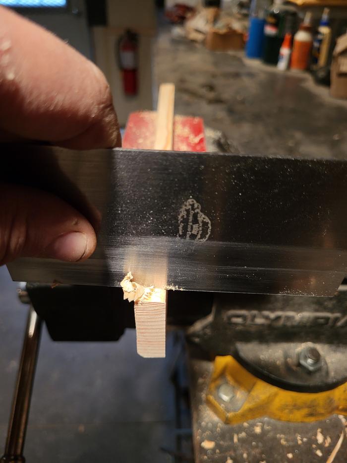 Here is a close up of the curled shavings from the card scrapper.